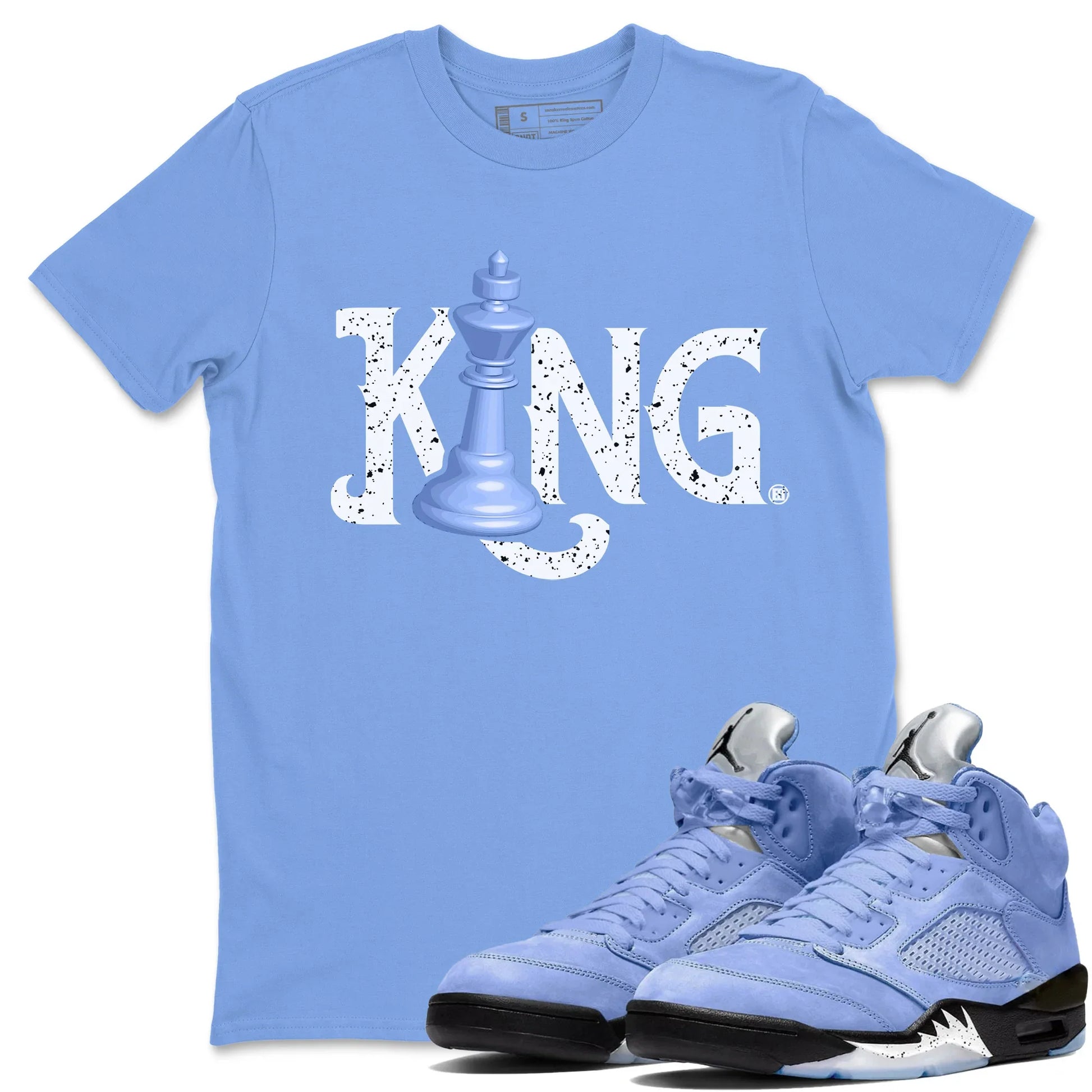 Jordan 5 UNC Sneaker Match Tees Chess King Sneaker Tees Jordan 5 UNC SNRT Sneaker Tees Unisex Shirts