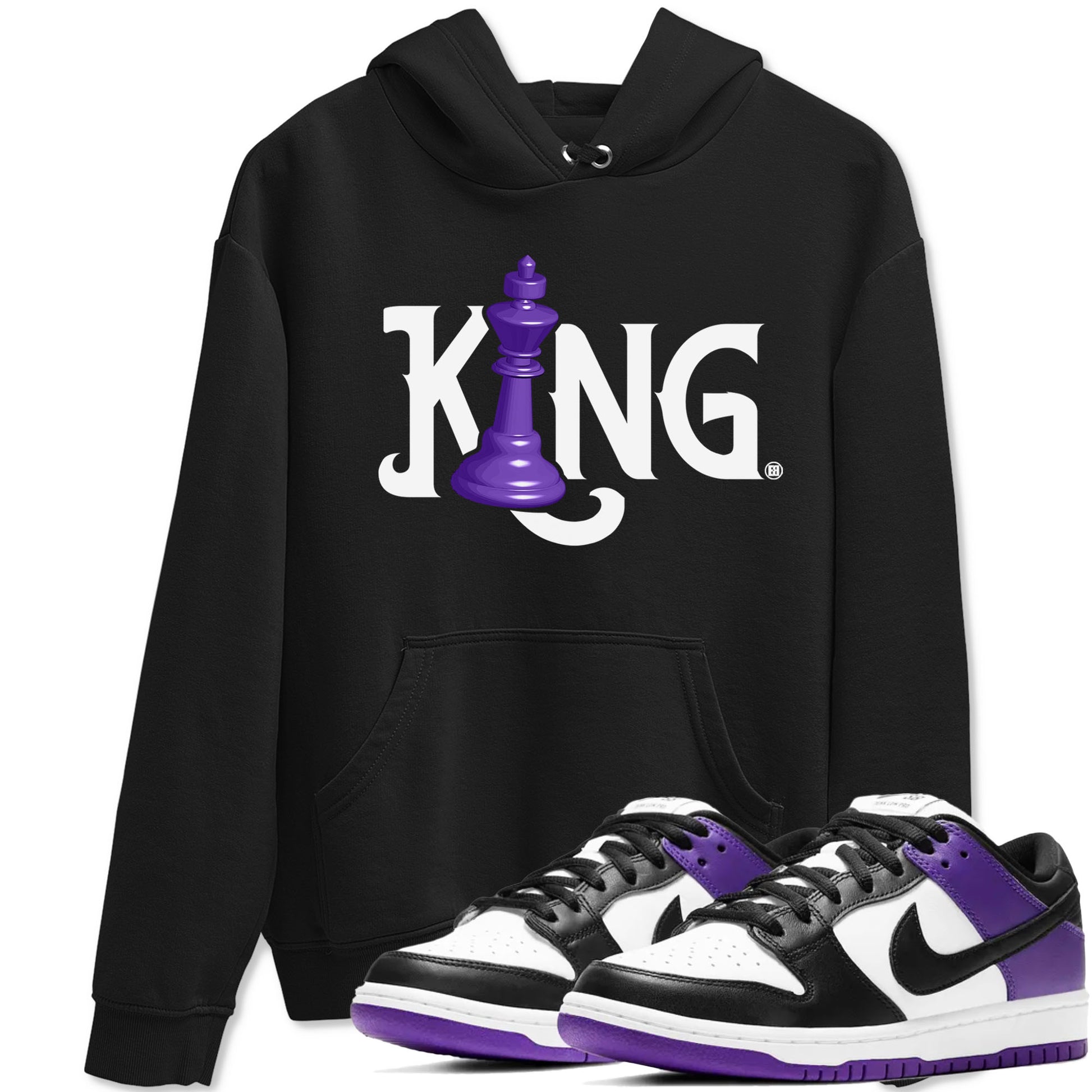 Nike SB Dunk Low Court Purple Shirt To Match Jordans Chess King Streetwear Fashion Dunk Low Court Purple SNRT Sneaker Release Tees unisex cotton Black 1 crew neck shirt