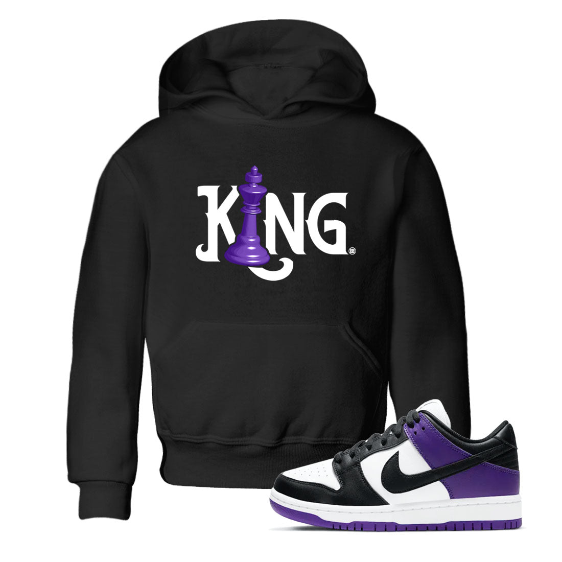 Nike SB Dunk Low Court Purple Shirt To Match Jordans Chess King Streetwear Fashion Dunk Low Court Purple SNRT sneaker release tees baby toddler Black 1 cotton Shirt