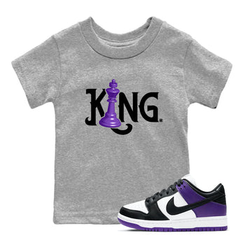 Nike SB Dunk Low Court Purple Shirt To Match Jordans Chess King Streetwear Fashion Dunk Low Court Purple SNRT sneaker release tees baby toddler Heather Grey 1 cotton Shirt