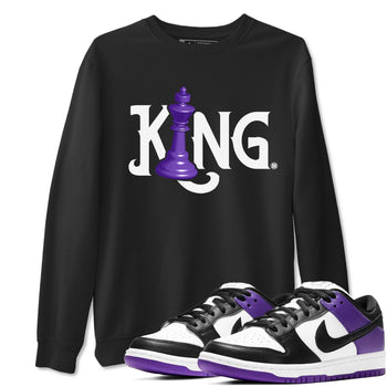Nike SB Dunk Low Court Purple Shirt To Match Jordans Chess King Streetwear Fashion Dunk Low Court Purple SNRT Sneaker Release Tees unisex cotton Black 1 crew neck shirt