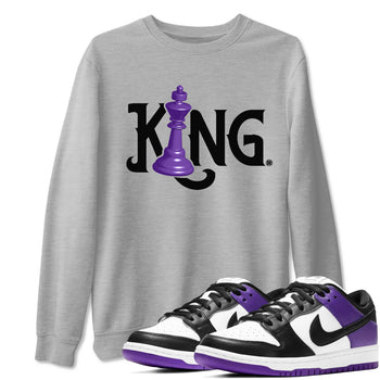 Nike SB Dunk Low Court Purple Shirt To Match Jordans Chess King Streetwear Fashion Dunk Low Court Purple SNRT Sneaker Release Tees unisex cotton Heather Grey 1 crew neck shirt