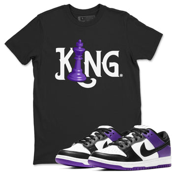 Nike SB Dunk Low Court Purple Shirt To Match Jordans Chess King Streetwear Fashion Dunk Low Court Purple SNRT Sneaker Release Tees unisex cotton Black 1 crew neck shirt