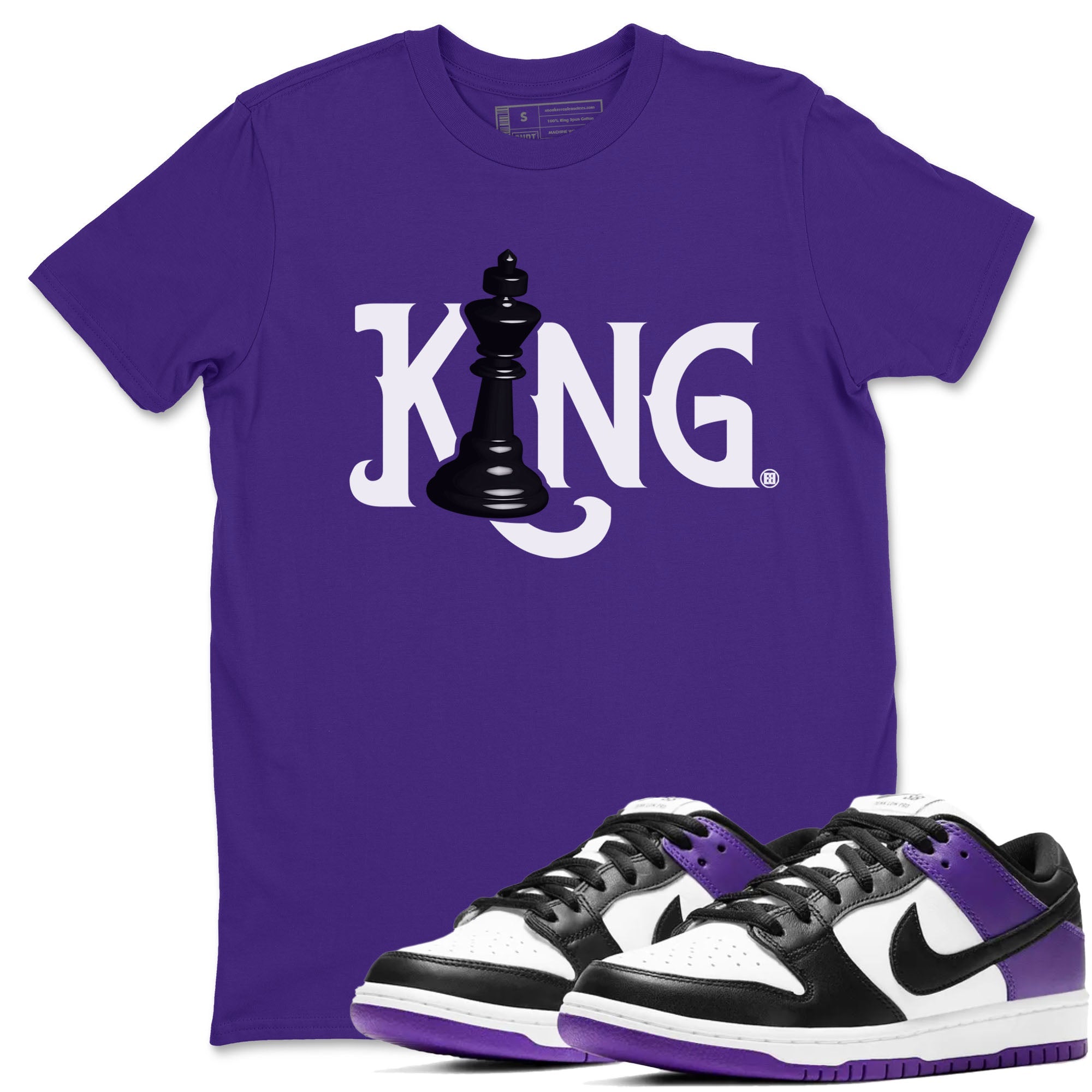 Nike SB Dunk Low Court Purple Shirt To Match Jordans Chess King Streetwear Fashion Dunk Low Court Purple SNRT Sneaker Release Tees unisex cotton Purple 1 crew neck shirt
