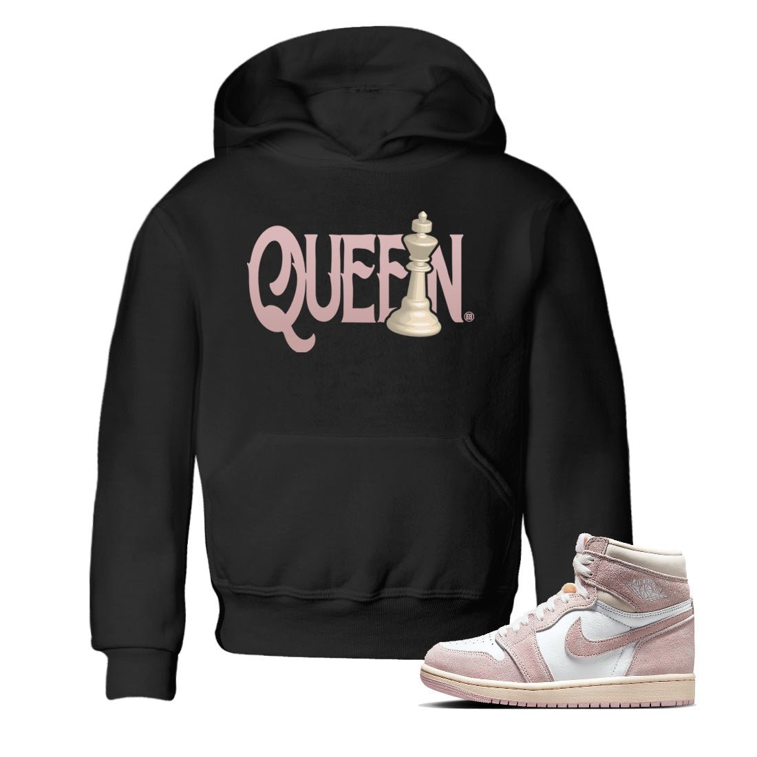 Air Jordan 1 Washed Pink Sneaker Match Tees Chess Queen Sneaker Tees Air Jordan 1 High OG WMNS Washed Pink Sneaker Release Tees Kids Shirts Black 1