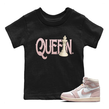 Air Jordan 1 Washed Pink Sneaker Match Tees Chess Queen Sneaker Tees Air Jordan 1 High OG WMNS Washed Pink Sneaker Release Tees Kids Shirts Black 1