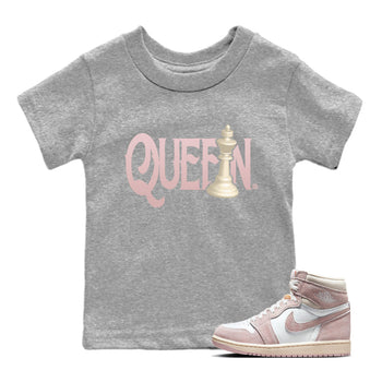 Air Jordan 1 Washed Pink Sneaker Match Tees Chess Queen Sneaker Tees Air Jordan 1 High OG WMNS Washed Pink Sneaker Release Tees Kids Shirts Heather Grey 1