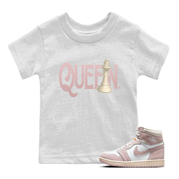 Air Jordan 1 Washed Pink Sneaker Match Tees Chess Queen Sneaker Tees Air Jordan 1 High OG WMNS Washed Pink Sneaker Release Tees Kids Shirts White 1
