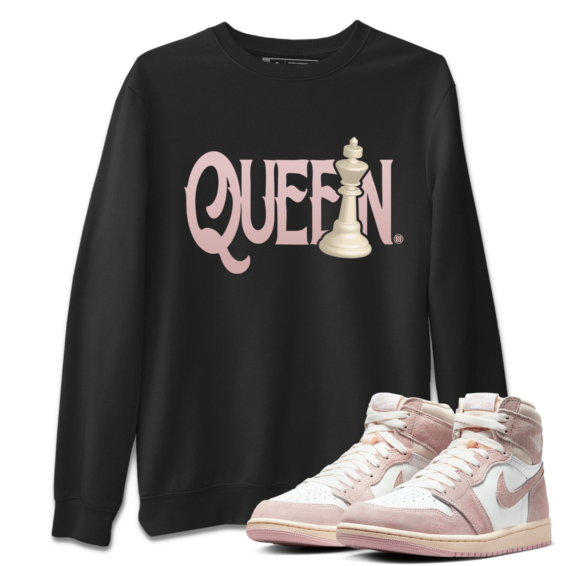 Air Jordan 1 Washed Pink Sneaker Match Tees Chess Queen Sneaker Tees Air Jordan 1 High OG WMNS Washed Pink Sneaker Release Tees Unisex Shirts Black 1
