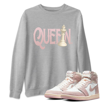 Air Jordan 1 Washed Pink Sneaker Match Tees Chess Queen Sneaker Tees Air Jordan 1 High OG WMNS Washed Pink Sneaker Release Tees Unisex Shirts Heather Grey 1