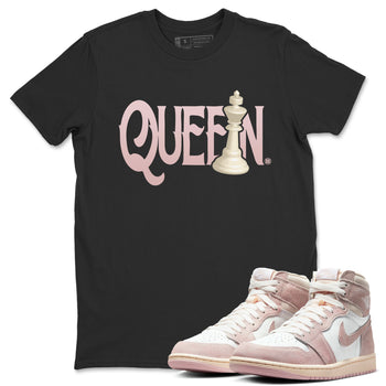 Air Jordan 1 Washed Pink Sneaker Match Tees Chess Queen Sneaker Tees Air Jordan 1 High OG WMNS Washed Pink Sneaker Release Tees Unisex Shirts Black 1