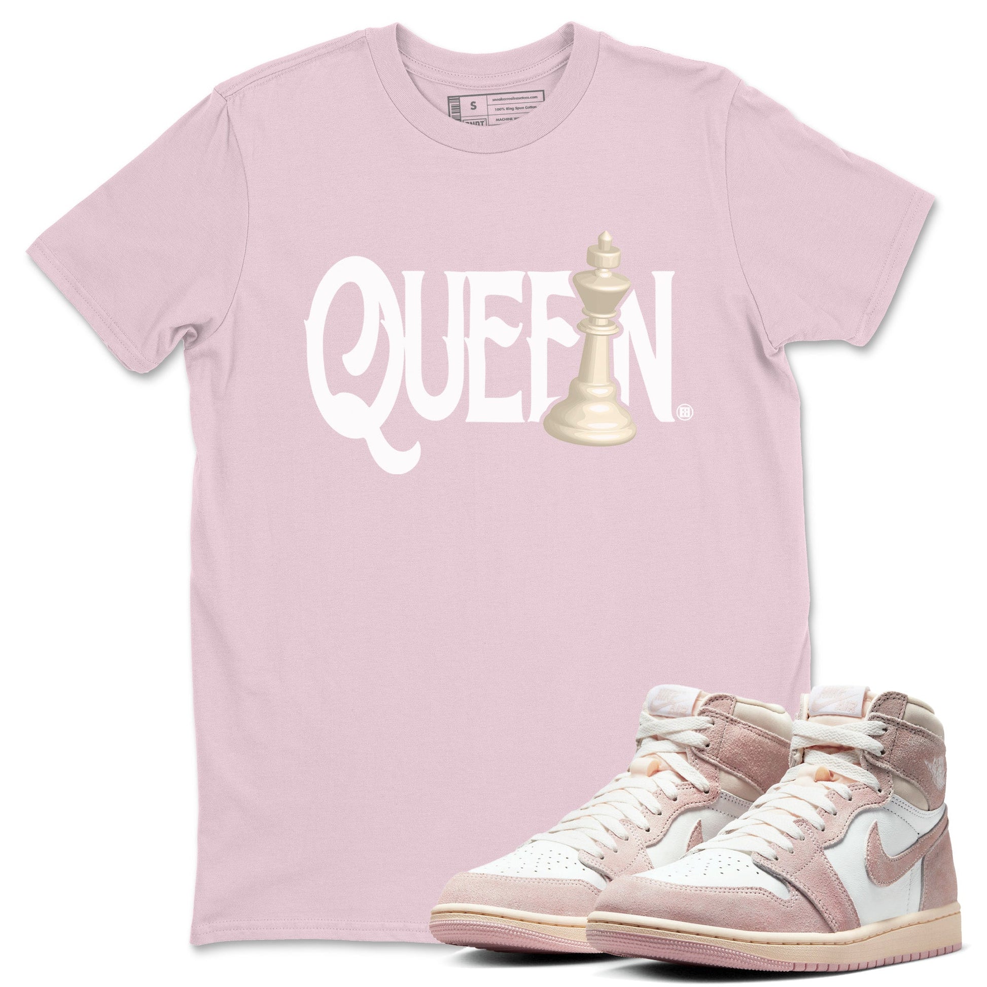 Air Jordan 1 Washed Pink Sneaker Match Tees Chess Queen Sneaker Tees Air Jordan 1 High OG WMNS Washed Pink Sneaker Release Tees Unisex Shirts Pink 1