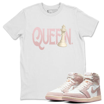 Air Jordan 1 Washed Pink Sneaker Match Tees Chess Queen Sneaker Tees Air Jordan 1 High OG WMNS Washed Pink Sneaker Release Tees Unisex Shirts White 1