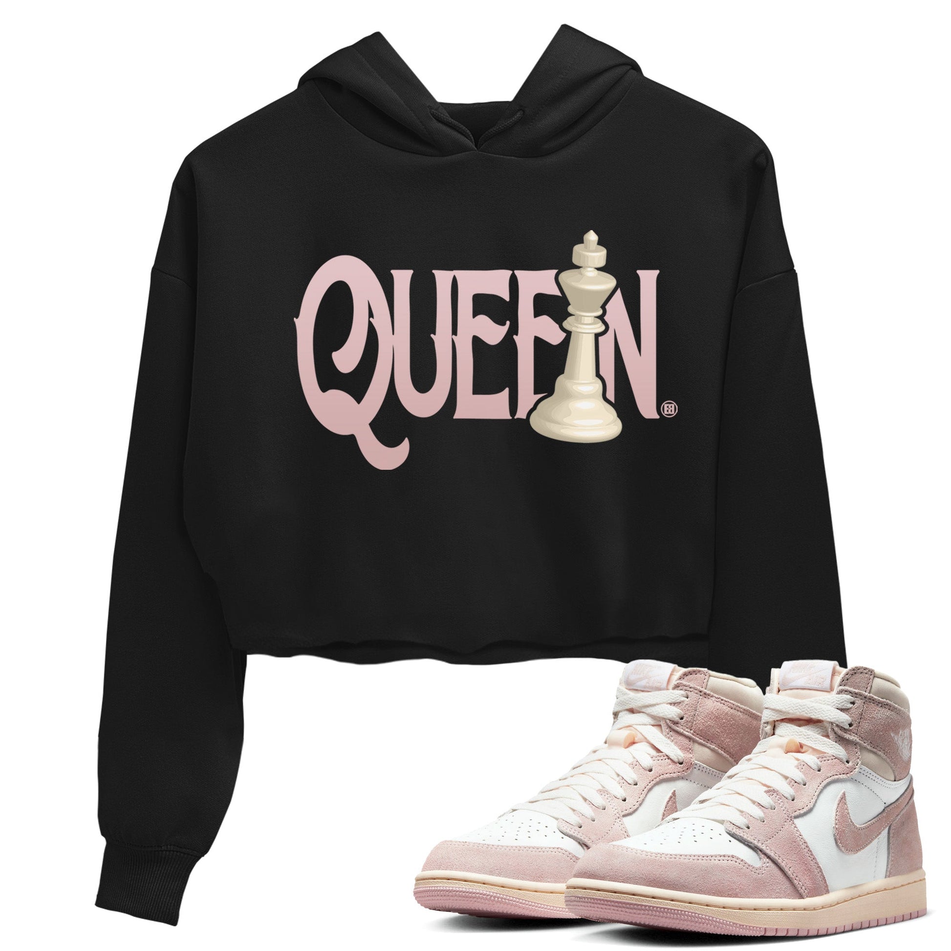 Air Jordan 1 Washed Pink Sneaker Match Tees Chess Queen Sneaker Tees Air Jordan 1 High OG WMNS Washed Pink Sneaker Release Tees Women's Shirts Black 1