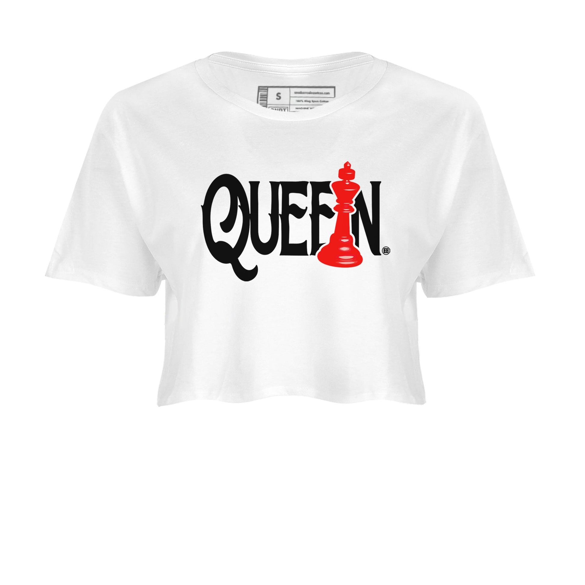 12s Cherry shirt to match jordans Chess Queen sneaker tees AJ12 Retro Cherry SNRT sneaker Release Tees White 2 crop length shirt