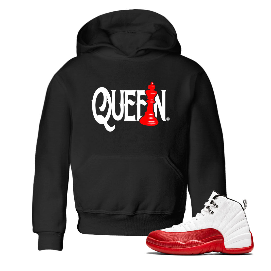 12s Cherry shirt to match jordans Chess Queen sneaker tees AJ12 Retro Cherry SNRT sneaker release tees baby toddler Black 1 cotton Shirt