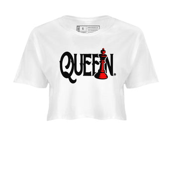 Air Jordan 4 Bred Reimagined shirt to match jordans Chess Queen sneaker shirts AJ4 Bred Reimagined SNRT Sneaker Tees White 2 crop shirt