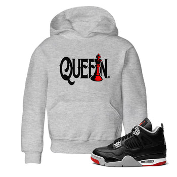 Air Jordan 4 Bred Reimagined shirt to match jordans Chess Queen sneaker shirts AJ4 Bred Reimagined SNRT Sneaker Tees baby toddler Heather Grey 1 cotton Shirt