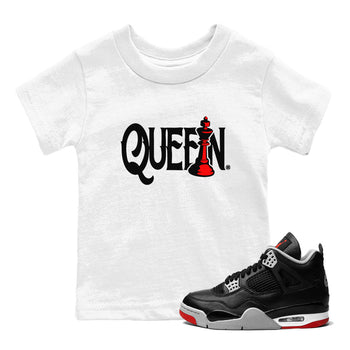 Air Jordan 4 Bred Reimagined shirt to match jordans Chess Queen sneaker shirts AJ4 Bred Reimagined SNRT Sneaker Tees baby toddler White 1 cotton Shirt