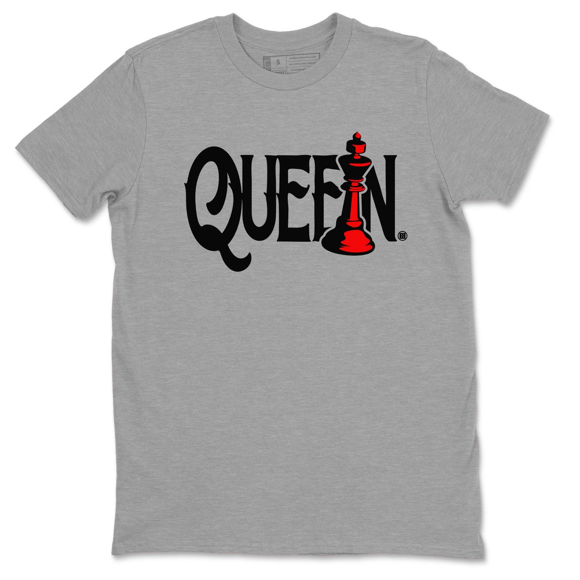 Air Jordan 4 Bred Reimagined shirt to match jordans Chess Queen sneaker shirts AJ4 Bred Reimagined SNRT Sneaker Tees unisex crew neck cotton Heather Grey 2 crew neck shirt