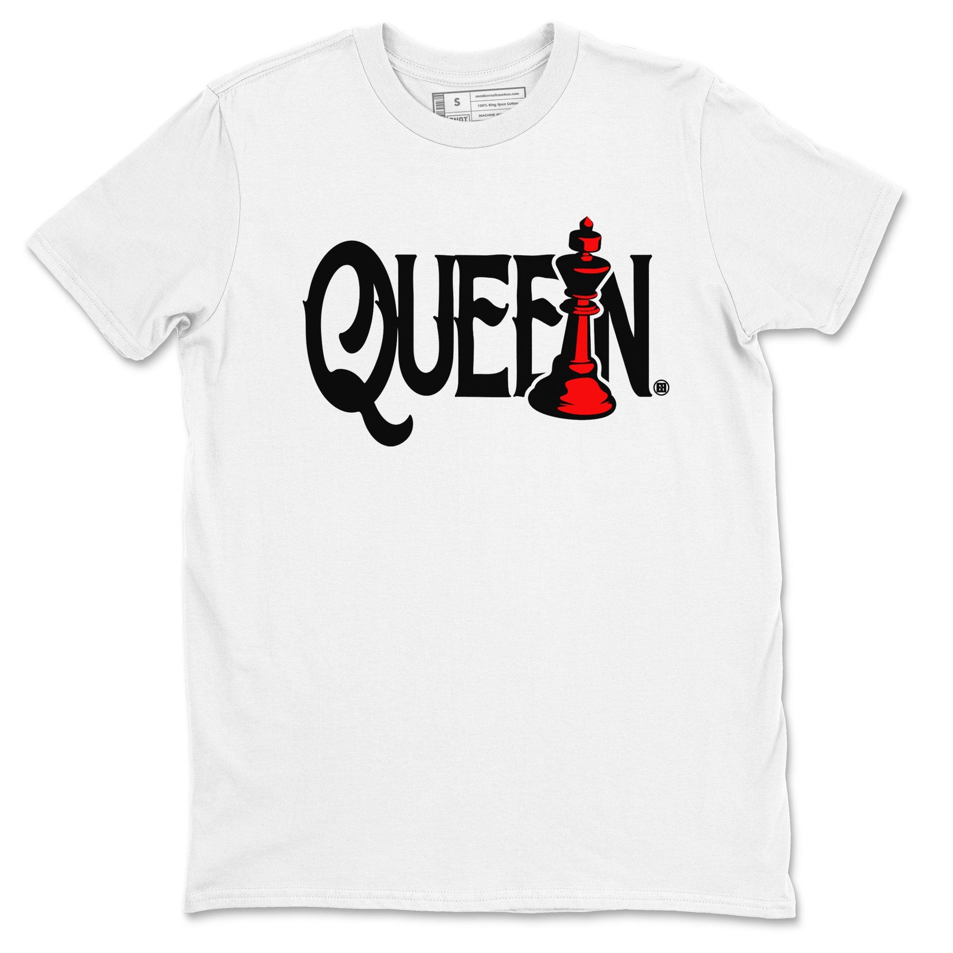 Air Jordan 4 Bred Reimagined shirt to match jordans Chess Queen sneaker shirts AJ4 Bred Reimagined SNRT Sneaker Tees unisex crew neck cotton White 2 crew neck shirt