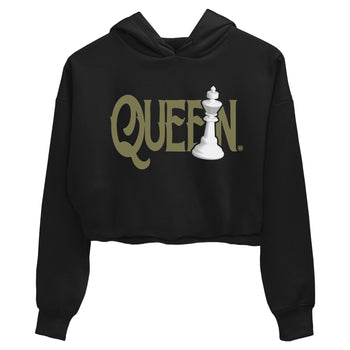 Air Jordan 4 Medium Olive shirt to match jordans Chess Queen sneaker tees 4s Medium Olive SNRT Sneaker Tees Black 2 Crop T-Shirt