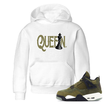 Air Jordan 4 Medium Olive shirt to match jordans Chess Queen sneaker tees 4s Medium Olive SNRT Sneaker Tees Baby Toddler White 1 T-Shirt