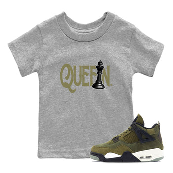 Air Jordan 4 Medium Olive shirt to match jordans Chess Queen sneaker tees 4s Medium Olive SNRT Sneaker Tees Baby Toddler Heather Grey 1 T-Shirt