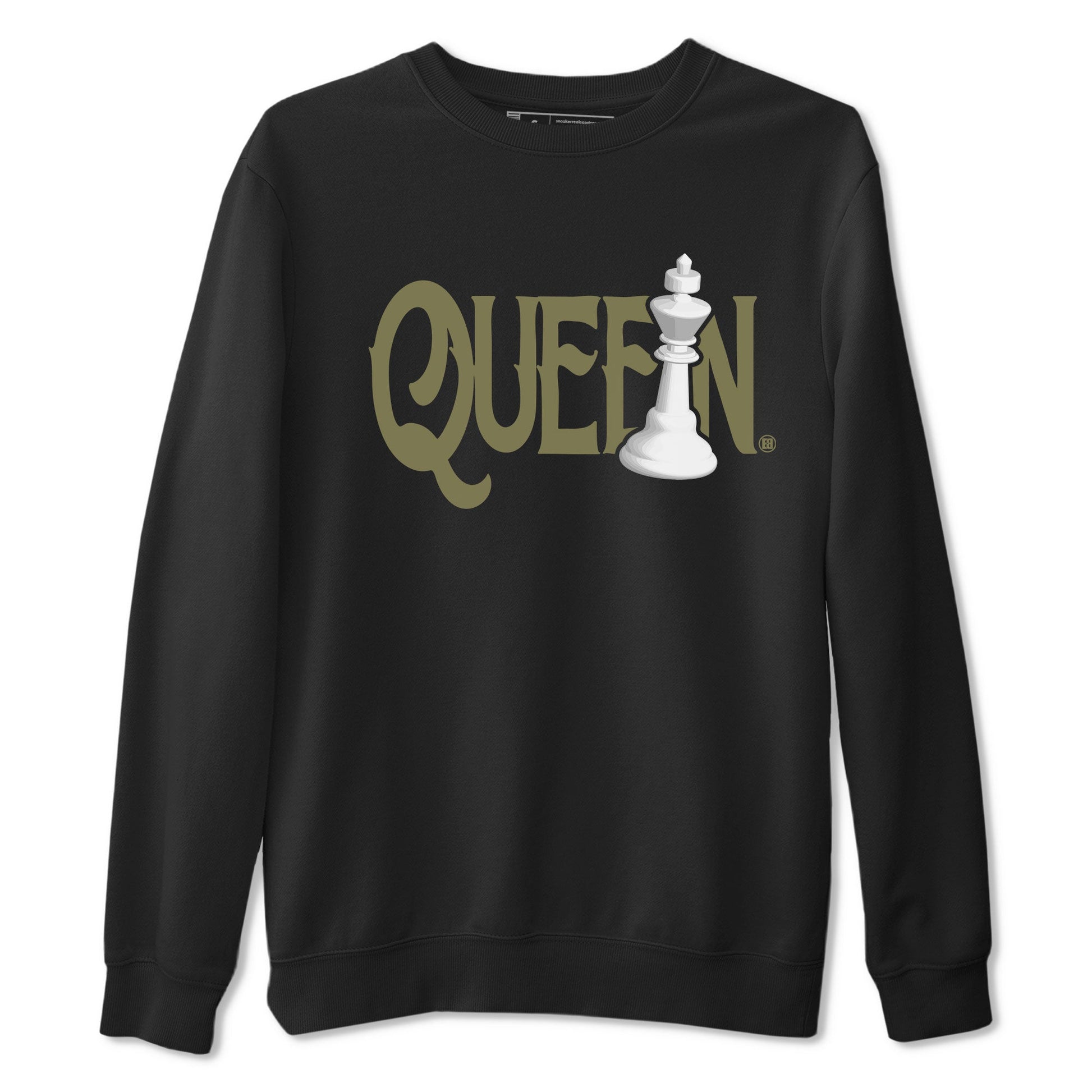 Air Jordan 4 Medium Olive shirt to match jordans Chess Queen sneaker tees 4s Medium Olive SNRT Sneaker Tees Unisex Streetwear Clothing Black 2 T-Shirt