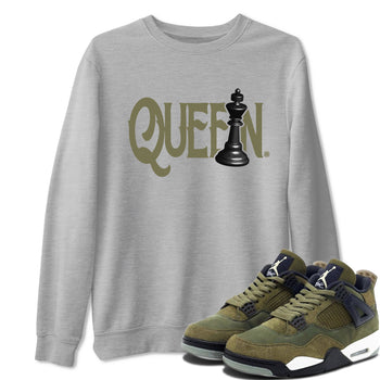 Air Jordan 4 Medium Olive shirt to match jordans Chess Queen sneaker tees 4s Medium Olive SNRT Sneaker Tees Unisex Streetwear Clothing Heather Grey 1 T-Shirt