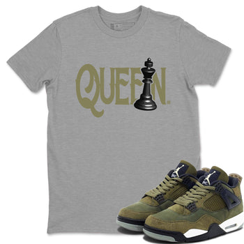 Air Jordan 4 Medium Olive shirt to match jordans Chess Queen sneaker tees 4s Medium Olive SNRT Sneaker Tees Unisex Streetwear Clothing Heather Grey 1 T-Shirt
