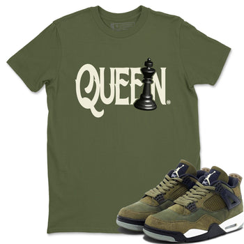 Air Jordan 4 Medium Olive shirt to match jordans Chess Queen sneaker tees 4s Medium Olive SNRT Sneaker Tees Unisex Streetwear Clothing Military Green 1 T-Shirt
