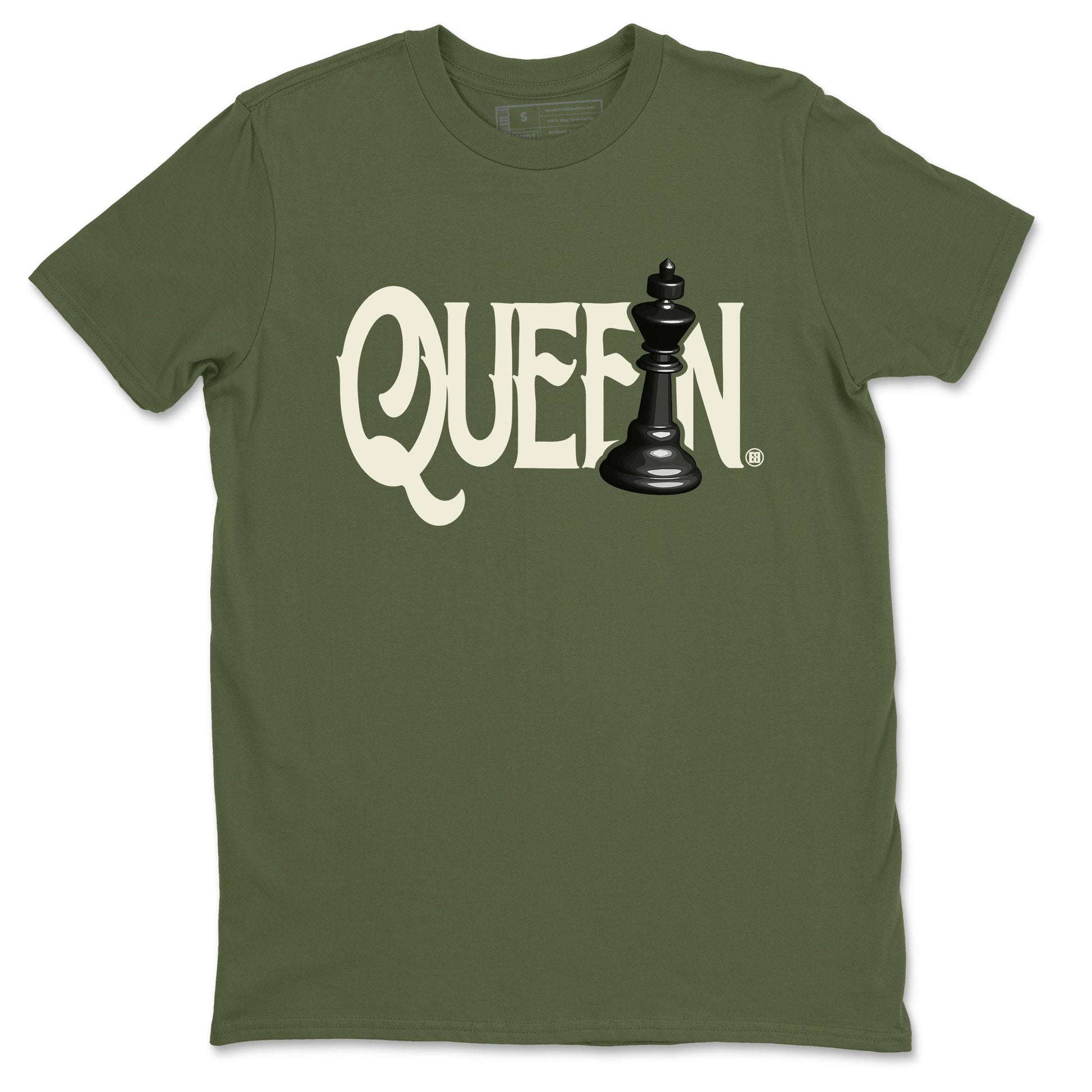 Air Jordan 4 Medium Olive shirt to match jordans Chess Queen sneaker tees 4s Medium Olive SNRT Sneaker Tees Unisex Streetwear Clothing Military Green 2 T-Shirt
