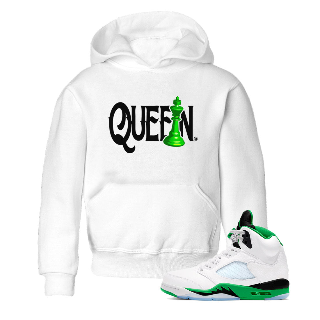 Air Jordan 5 Lucky Green shirt to match jordans Chess Queen sneaker match tee AJ5 Lucky Green SNRT Sneaker Tees baby toddler White 1 cotton Shirt
