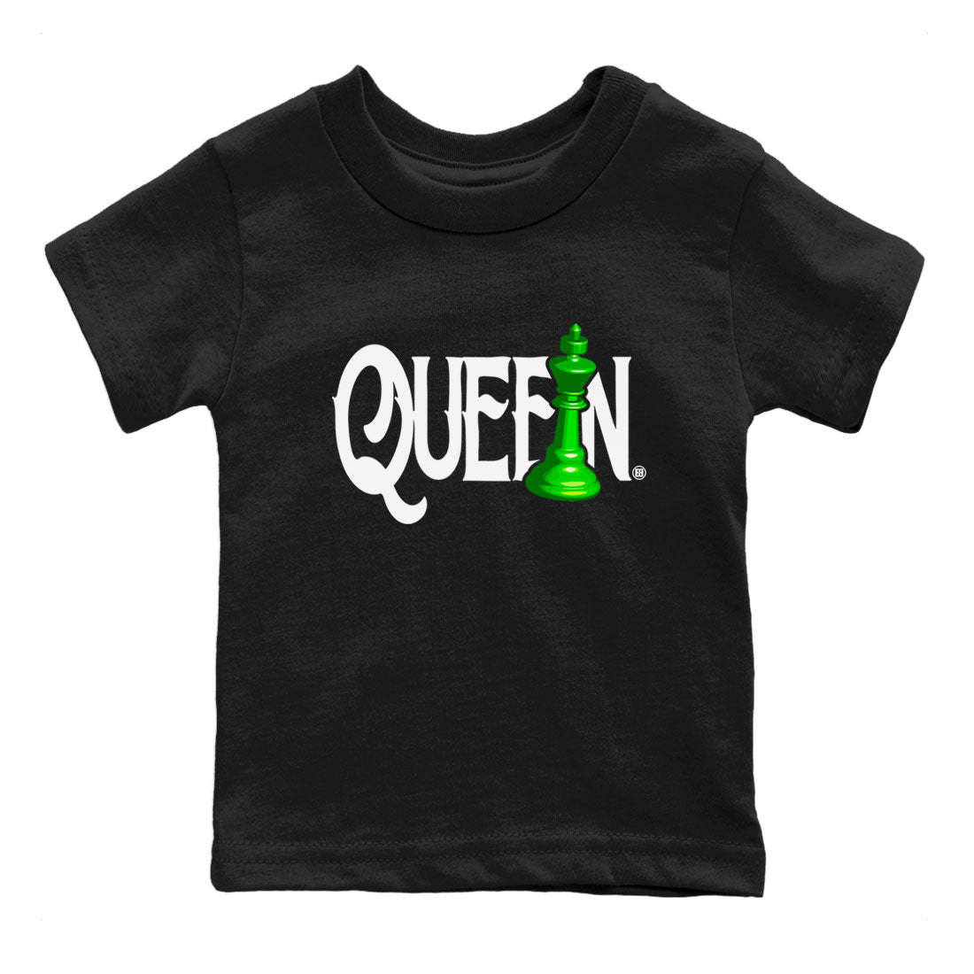 Air Jordan 5 Lucky Green shirt to match jordans Chess Queen sneaker match tee AJ5 Lucky Green SNRT Sneaker Tees baby toddler Black 2 cotton Shirt