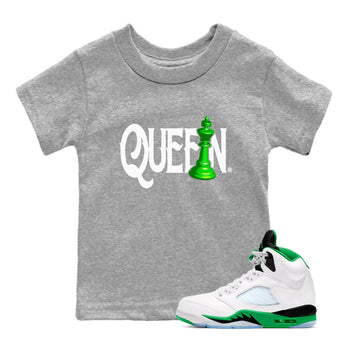 Air Jordan 5 Lucky Green shirt to match jordans Chess Queen sneaker match tee AJ5 Lucky Green SNRT Sneaker Tees baby toddler Heather Grey 1 cotton Shirt