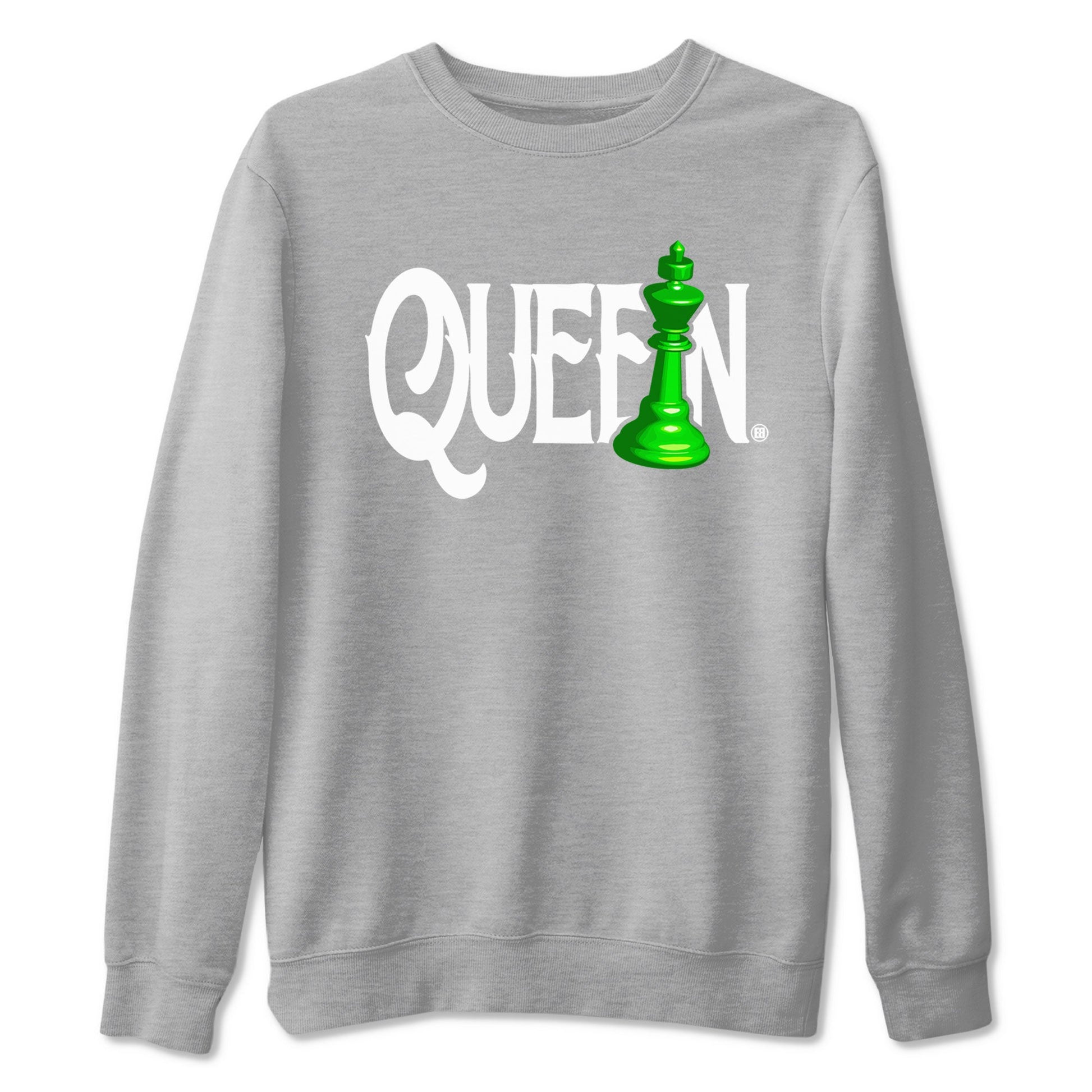 Air Jordan 5 Lucky Green shirt to match jordans Chess Queen sneaker match tee AJ5 Lucky Green SNRT Sneaker Tees unisex cotton Heather Grey 2 crew neck shirt