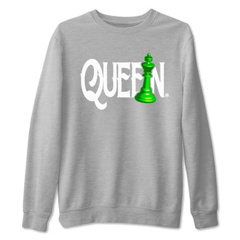 Air Jordan 5 Lucky Green shirt to match jordans Chess Queen sneaker match tee AJ5 Lucky Green SNRT Sneaker Tees unisex cotton Heather Grey 2 crew neck shirt