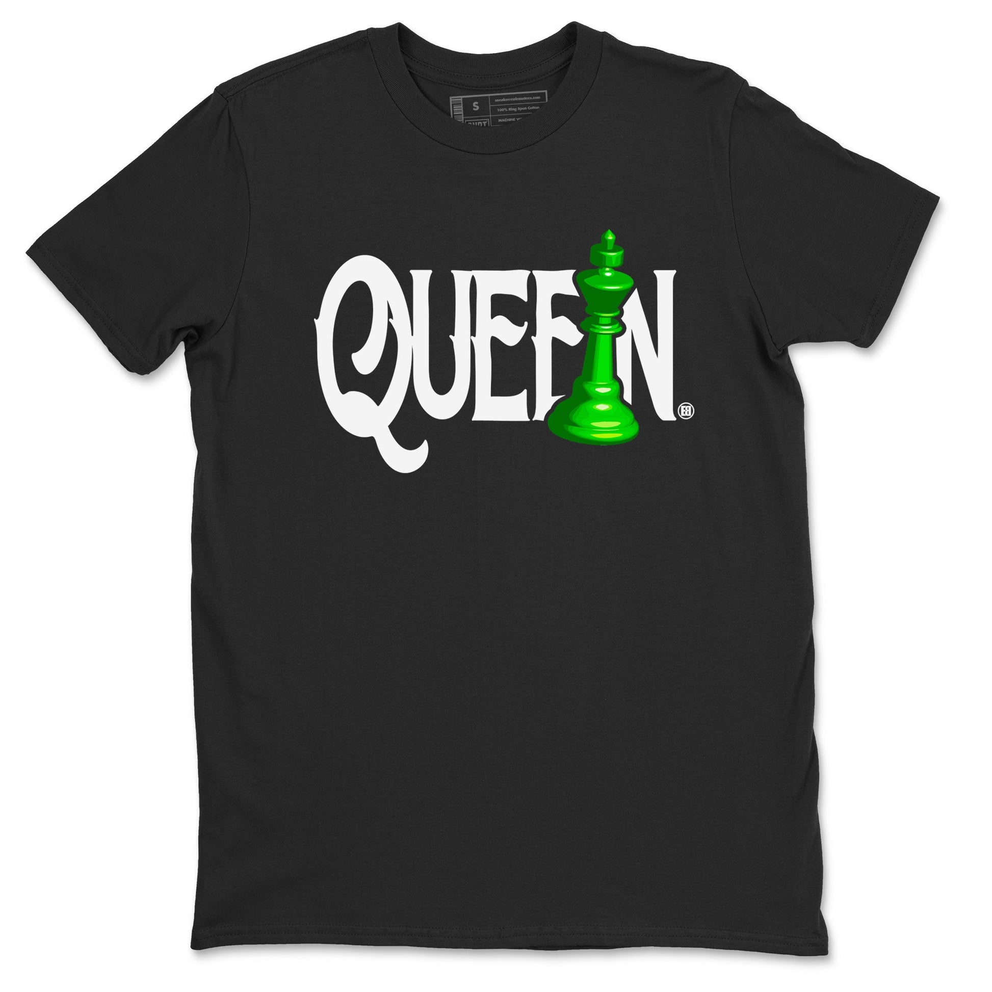 Air Jordan 5 Lucky Green shirt to match jordans Chess Queen sneaker match tee AJ5 Lucky Green SNRT Sneaker Tees unisex cotton Black 2 crew neck shirt