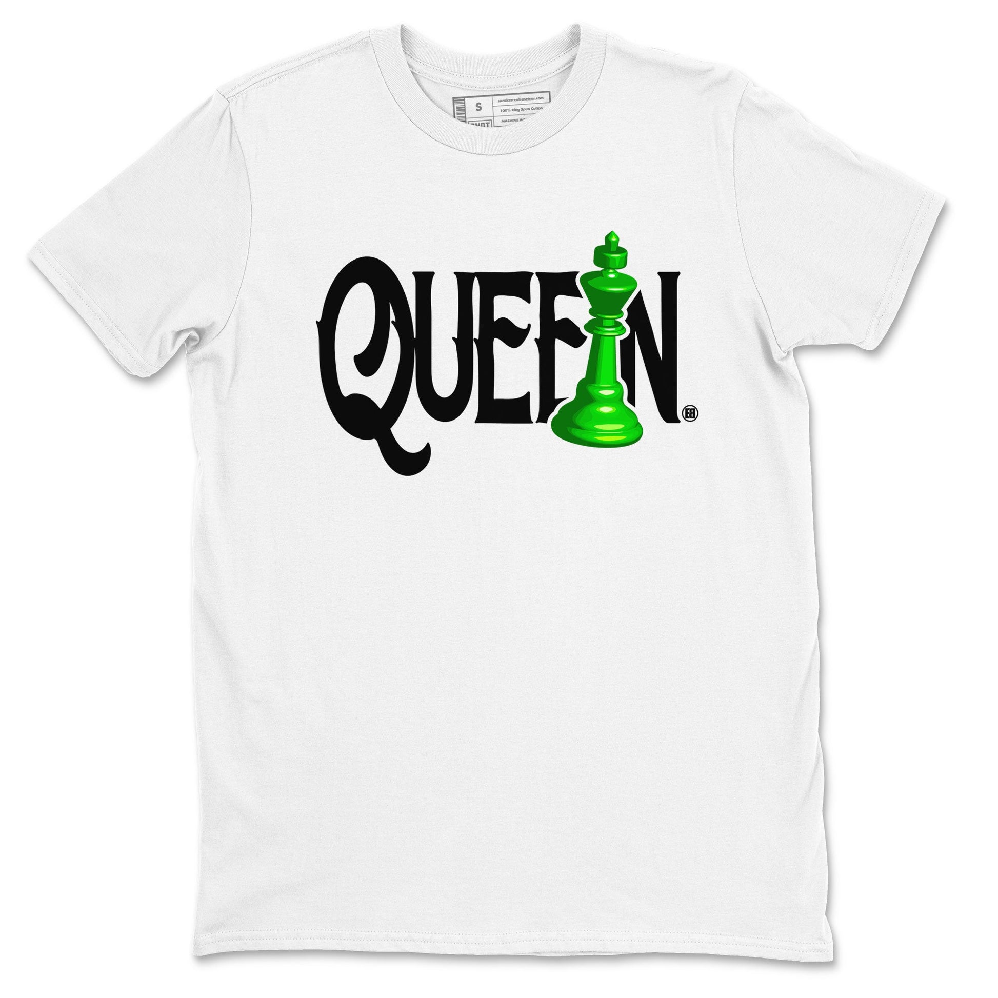 Air Jordan 5 Lucky Green shirt to match jordans Chess Queen sneaker match tee AJ5 Lucky Green SNRT Sneaker Tees unisex cotton White 2 crew neck shirt