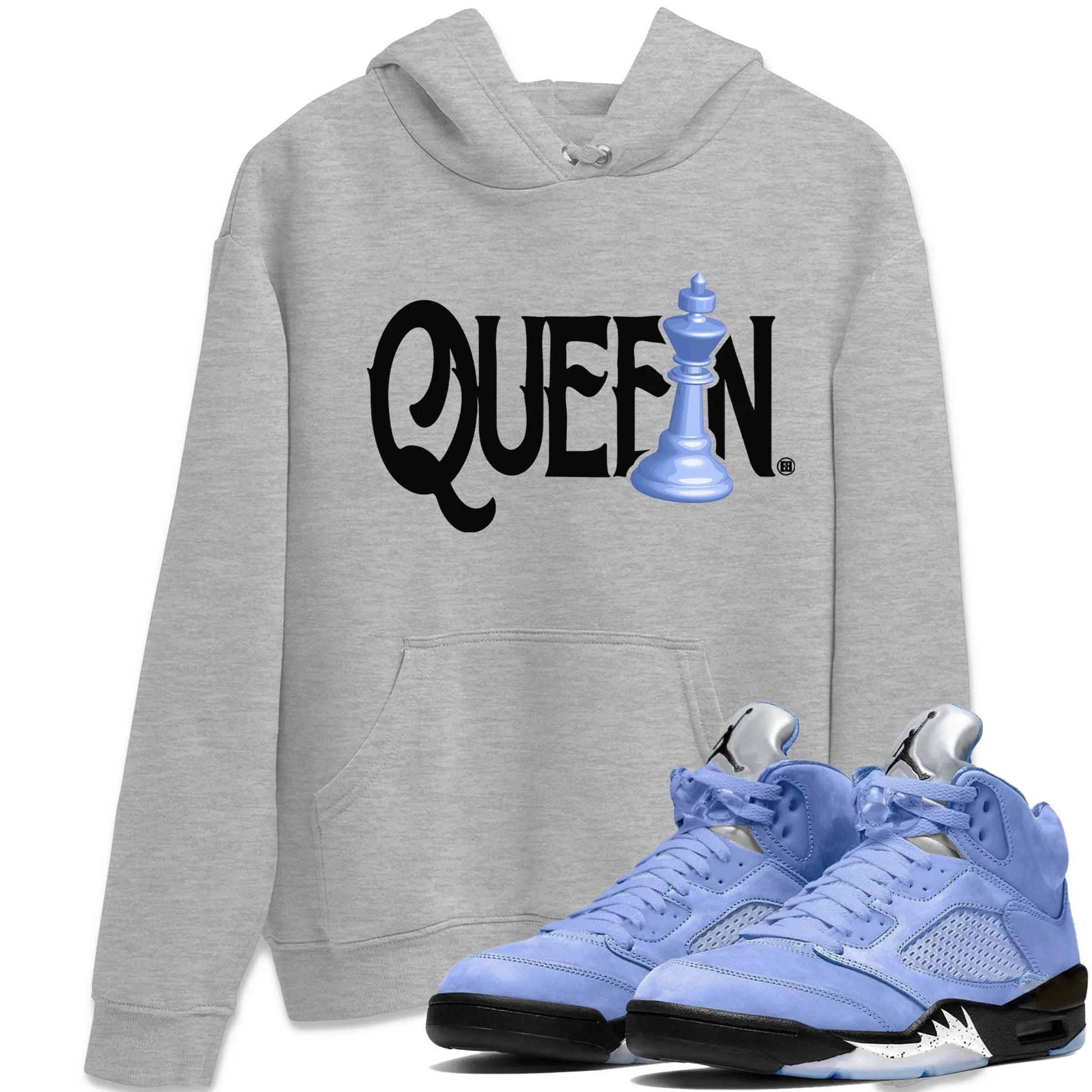 Jordan 5 UNC Sneaker Match Tees Chess Queen Sneaker Tees Jordan 5 UNC SNRT Sneaker Tees Unisex Shirts