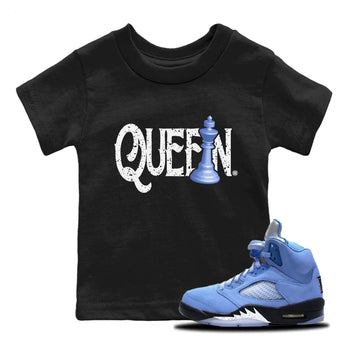 Jordan 5 UNC Sneaker Match Tees Chess Queen Sneaker Tees Jordan 5 UNC Sneaker Release Tees Kids Shirts