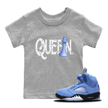 Jordan 5 UNC Sneaker Match Tees Chess Queen Sneaker Tees Jordan 5 UNC Sneaker Release Tees Kids Shirts