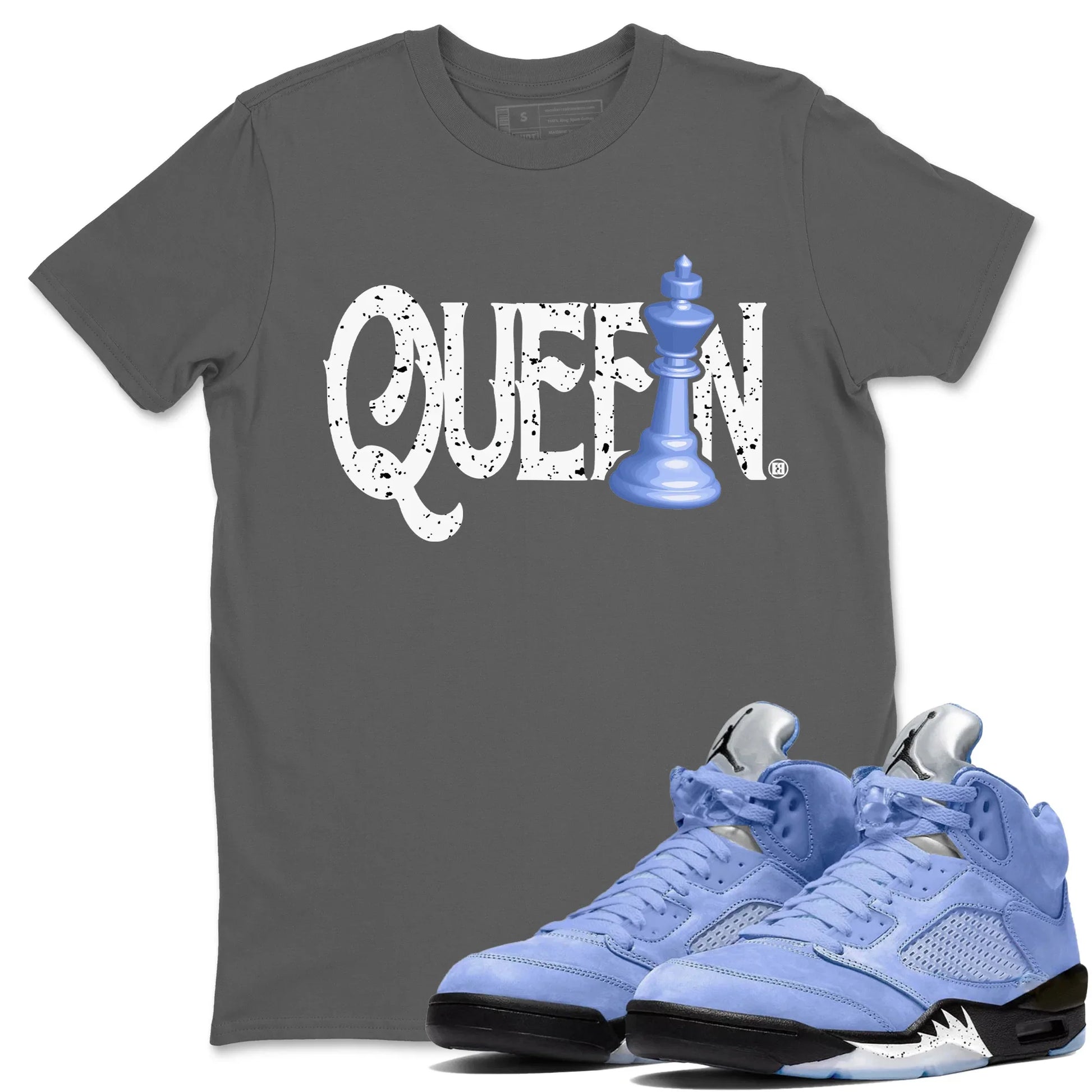 Jordan 5 UNC Sneaker Match Tees Chess Queen Sneaker Tees Jordan 5 UNC SNRT Sneaker Tees Unisex Shirts