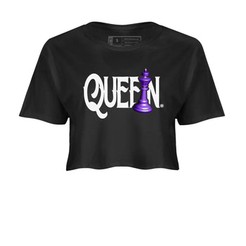 Nike SB Dunk Low Court Purple Shirt To Match Jordans Chess Queen Streetwear Fashion Dunk Low Court Purple SNRT Sneaker Release Tees Black 2 Women's Crop Tee