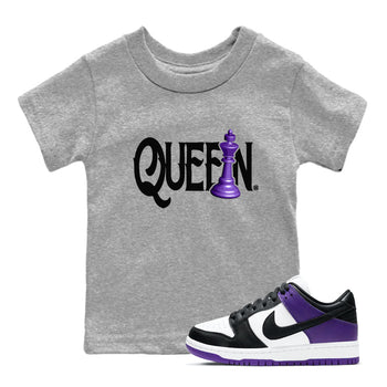 Nike SB Dunk Low Court Purple Shirt To Match Jordans Chess Queen Streetwear Fashion Dunk Low Court Purple SNRT sneaker release tees baby toddler Heather Grey 1 cotton Shirt