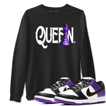 Nike SB Dunk Low Court Purple Shirt To Match Jordans Chess Queen Streetwear Fashion Dunk Low Court Purple SNRT Sneaker Release Tees unisex cotton Black 1 crew neck shirt