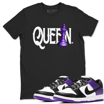 Nike SB Dunk Low Court Purple Shirt To Match Jordans Chess Queen Streetwear Fashion Dunk Low Court Purple SNRT Sneaker Release Tees unisex cotton Black 1 crew neck shirt