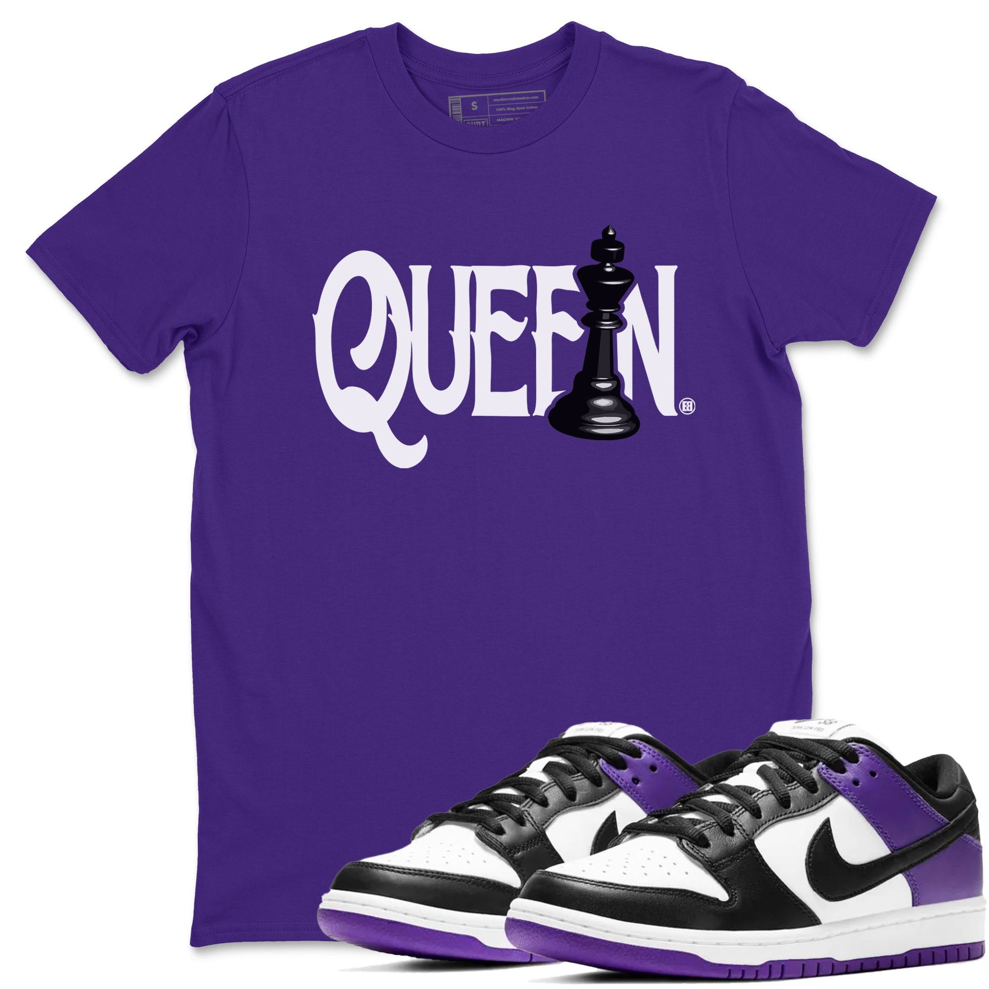 Nike SB Dunk Low Court Purple Shirt To Match Jordans Chess Queen Streetwear Fashion Dunk Low Court Purple SNRT Sneaker Release Tees unisex cotton Purple 1 crew neck shirt