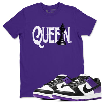 Nike SB Dunk Low Court Purple Shirt To Match Jordans Chess Queen Streetwear Fashion Dunk Low Court Purple SNRT Sneaker Release Tees unisex cotton Purple 1 crew neck shirt
